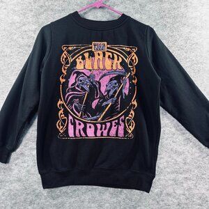 The Black Crowes Unisex XS Sweatshirt Black Graphic‎ Heavy Metal Rock Band Raven